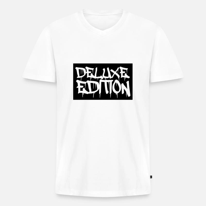 Deluxe Edition - Männer Premium Bio T-Shirt mit V-Ausschnitt - Weiß