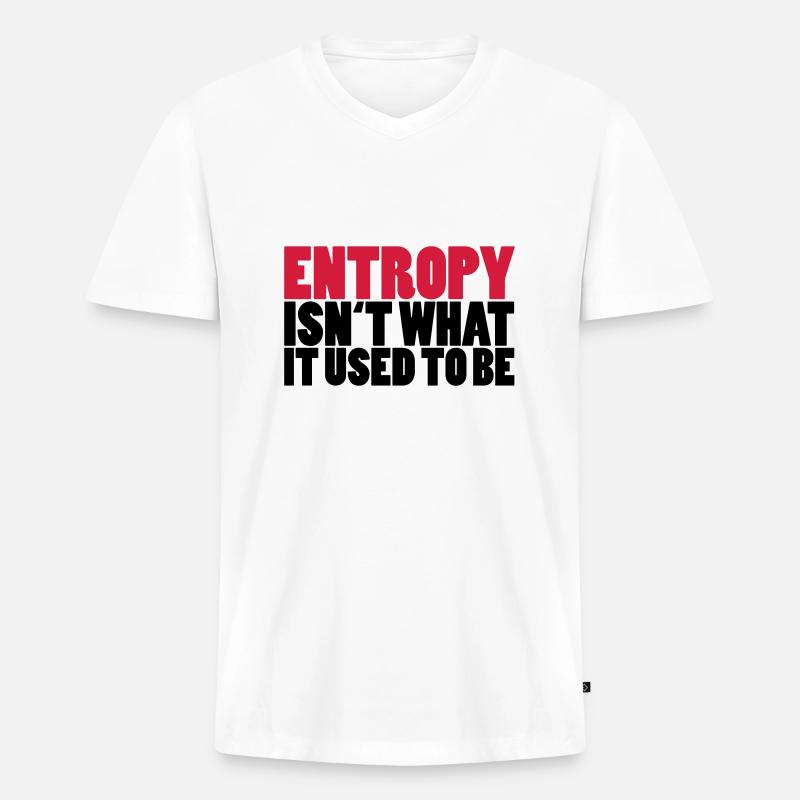 Entropy - Männer Premium Bio T-Shirt mit V-Ausschnitt - Weiß