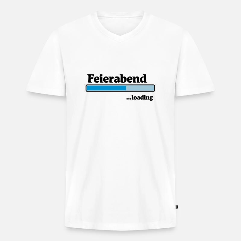 Feierabend loading - Männer Premium Bio T-Shirt mit V-Ausschnitt - Weiß