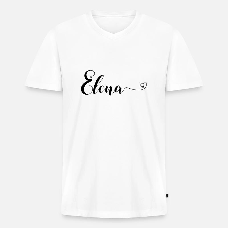 elena - Männer Premium Bio T-Shirt mit V-Ausschnitt - Weiß