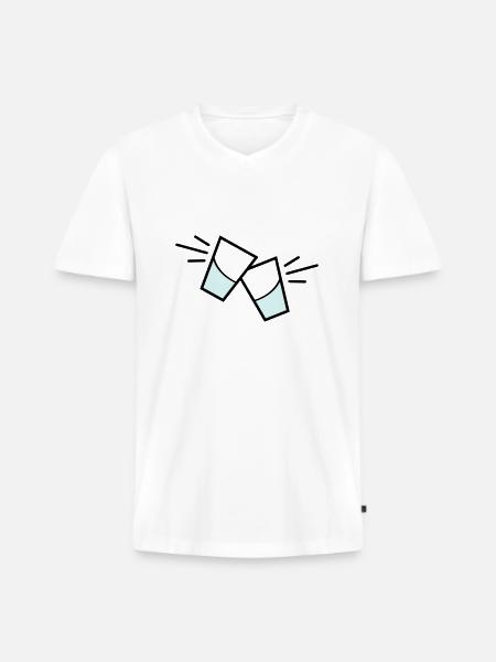 vodka glas - Männer Premium Bio T-Shirt mit V-Ausschnitt - Weiß