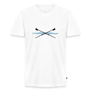 Rowing - Men's Premium Organic T-shirt with V-neck - white - Front - Nico (187cm)