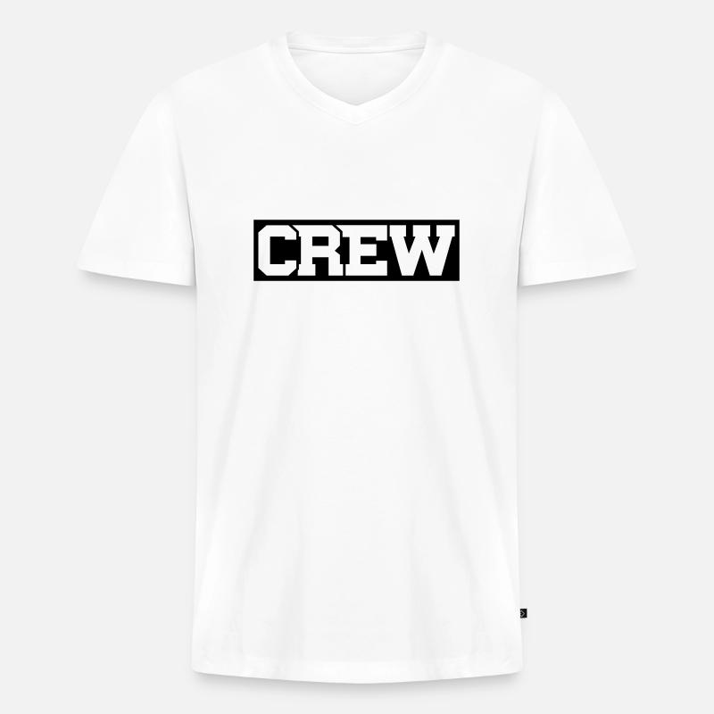 crew - Männer Premium Bio T-Shirt mit V-Ausschnitt - Weiß