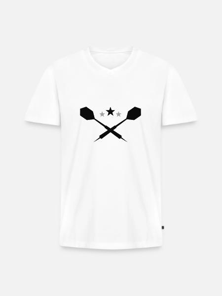 Dart Pfeile - zweifarbig - Männer Premium Bio T-Shirt mit V-Ausschnitt - Weiß
