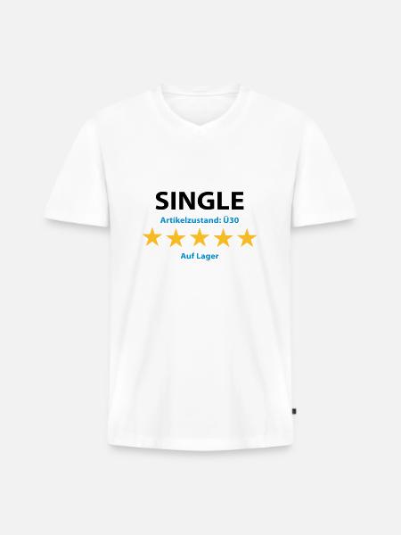 5 Star Simple - 30 + - T-shirt encolure en V Premium bio Homme - blanc