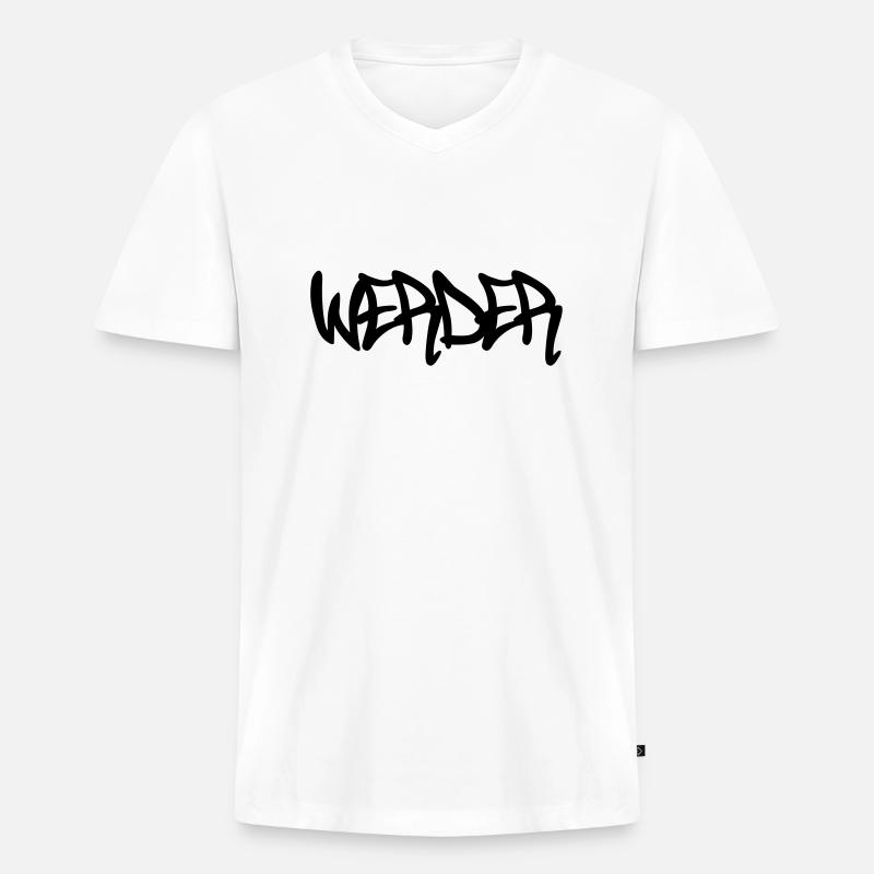 Werder Graffiti - Männer Premium Bio T-Shirt mit V-Ausschnitt - Weiß