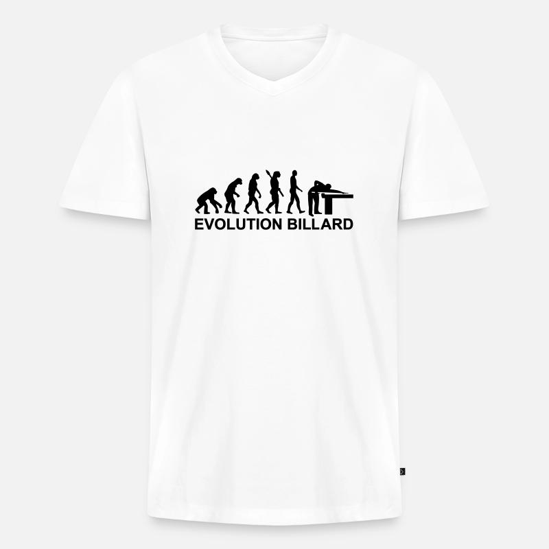 Billard - Männer Premium Bio T-Shirt mit V-Ausschnitt - Weiß