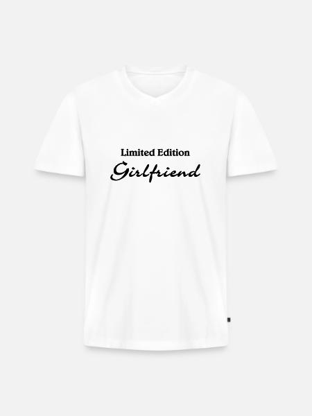 Limited Edition Girlfriend - Männer Premium Bio T-Shirt mit V-Ausschnitt - Weiß