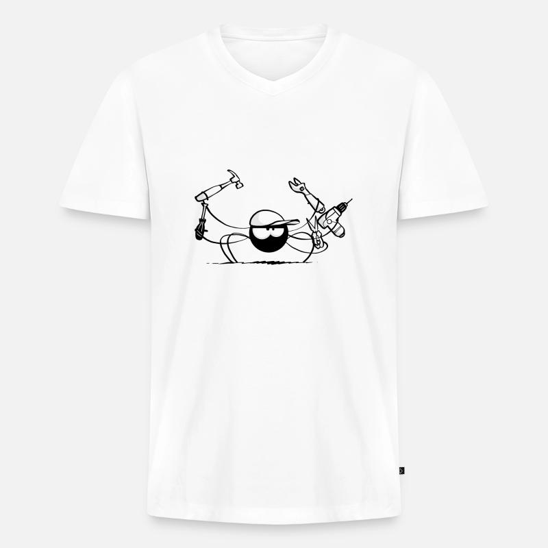 Beth die Spinne - Die DIY - Männer Premium Bio T-Shirt mit V-Ausschnitt - Weiß