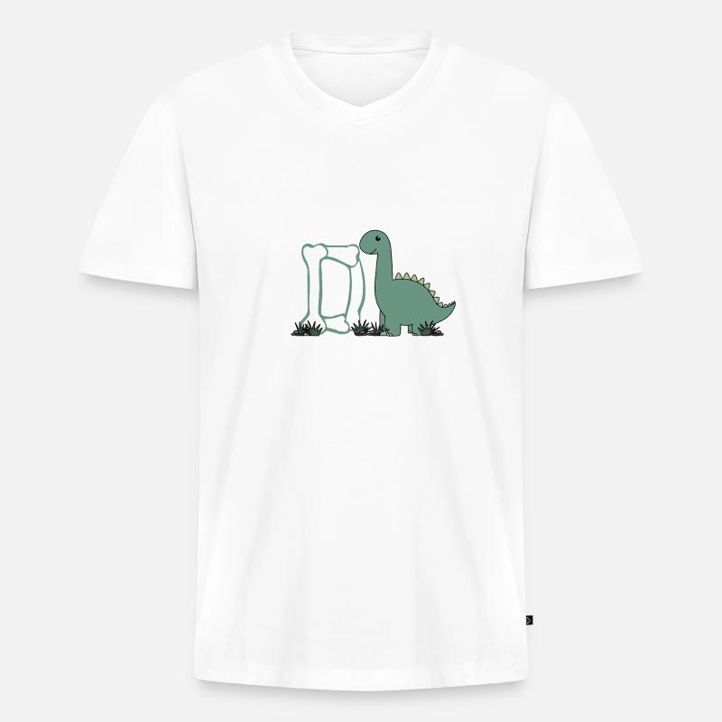 Buchstabe D - Männer Premium Bio T-Shirt mit V-Ausschnitt - Weiß