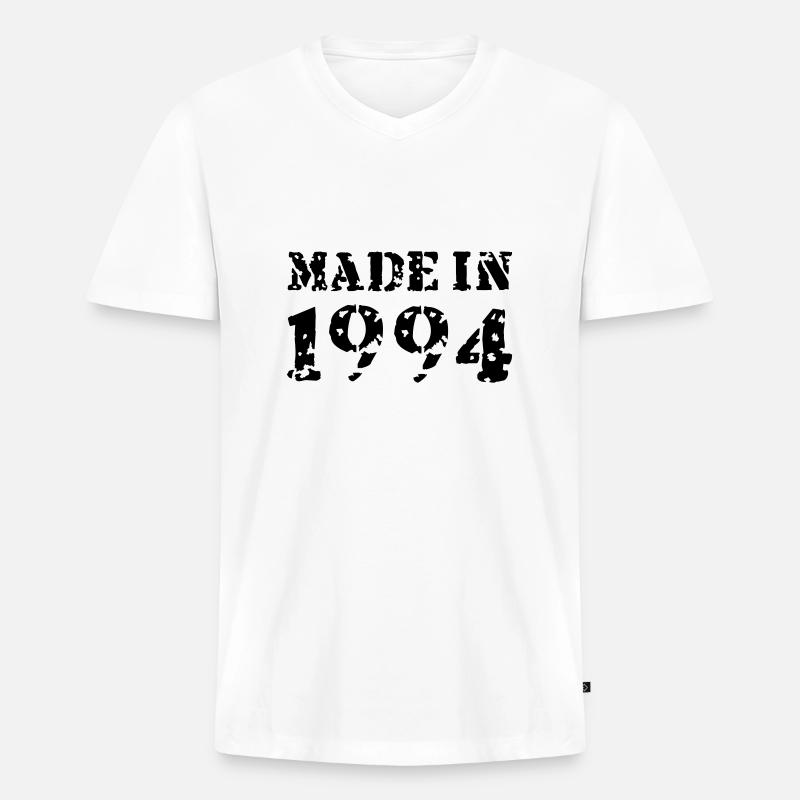 Made in 1994 - Männer Premium Bio T-Shirt mit V-Ausschnitt - Weiß