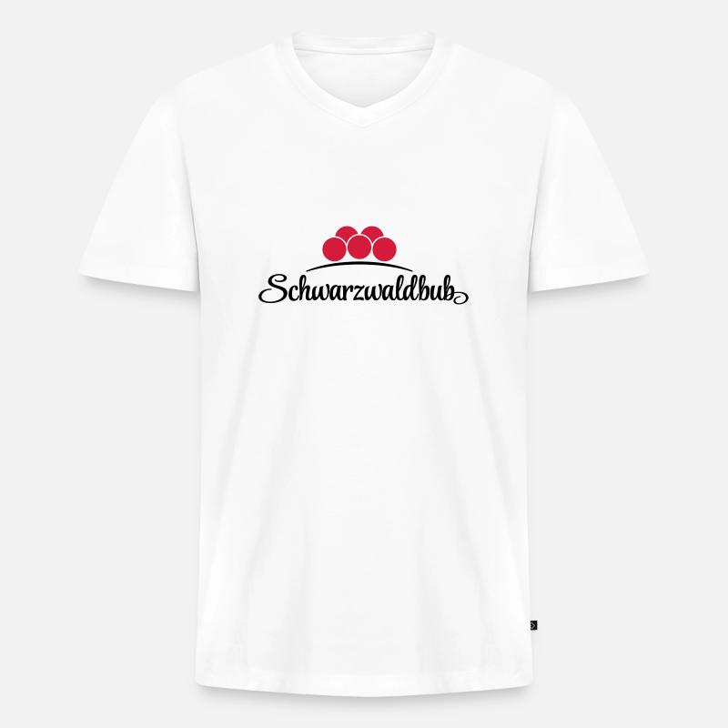 Schwarzwaldbub - Männer Premium Bio T-Shirt mit V-Ausschnitt - Weiß