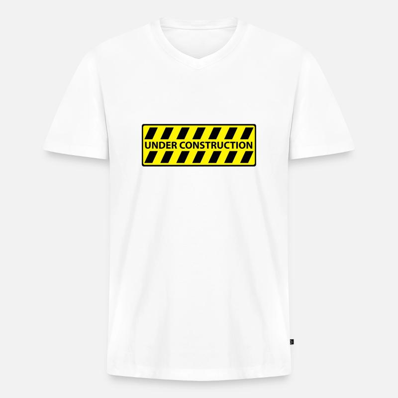 Under Construction - Männer Premium Bio T-Shirt mit V-Ausschnitt - Weiß