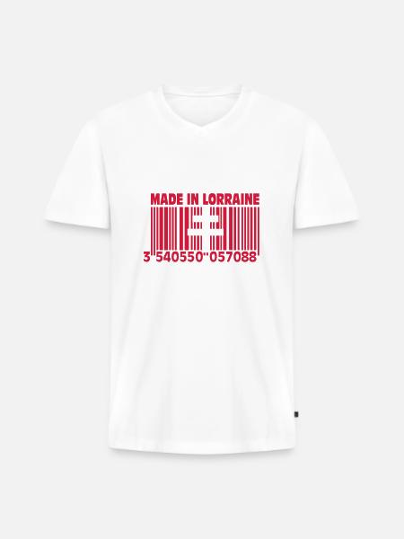 Made in Lorraine II - Men's Premium Organic T-shirt with V-neck - white