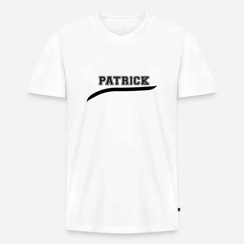 patrick_2 - Männer Premium Bio T-Shirt mit V-Ausschnitt - Weiß