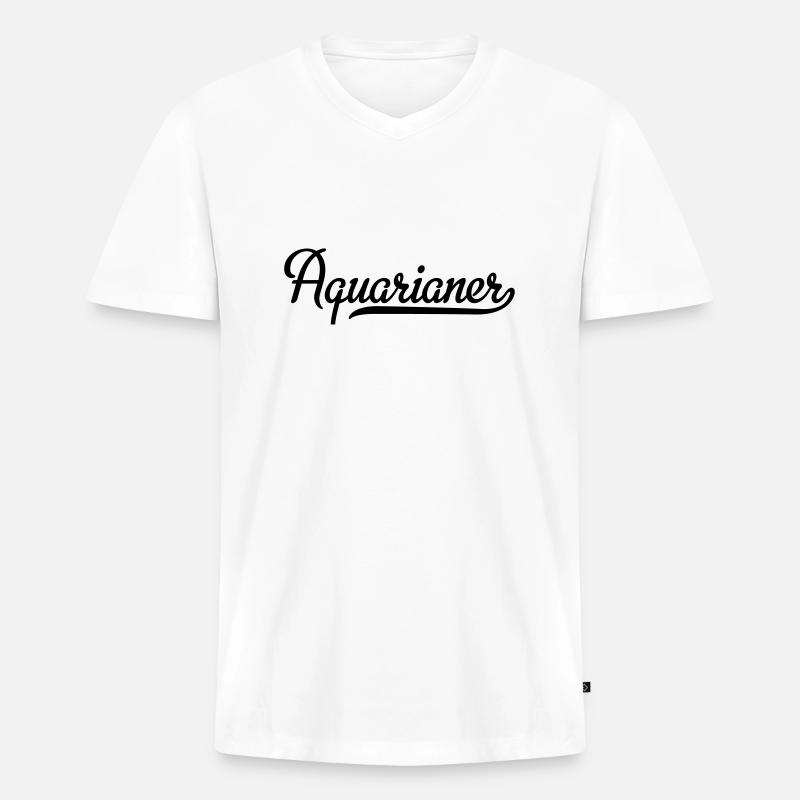 Aquarianer - Männer Premium Bio T-Shirt mit V-Ausschnitt - Weiß
