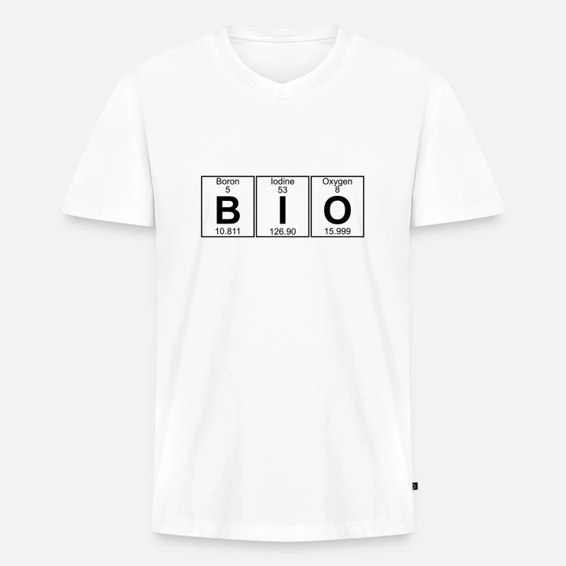 BIO (bio) - Full - Männer Premium Bio T-Shirt mit V-Ausschnitt - Weiß