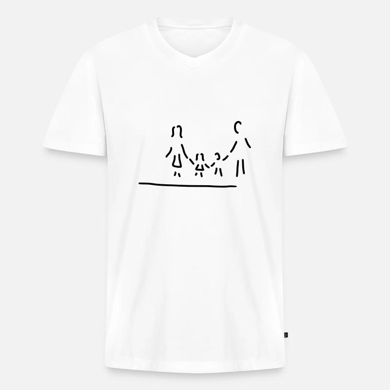 familie mutter vater kinder - Männer Premium Bio T-Shirt mit V-Ausschnitt - Weiß