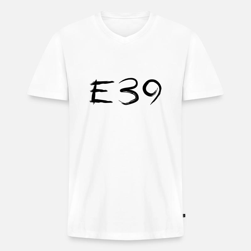 E39 Kaligraphie Art - Männer Premium Bio T-Shirt mit V-Ausschnitt - Weiß