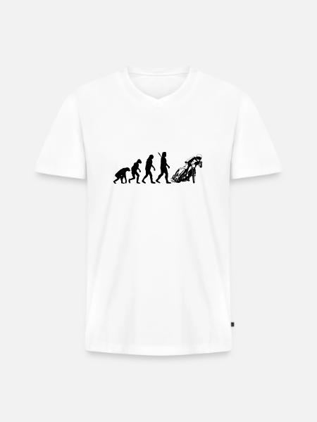 Speedway - Men's Premium Organic T-shirt with V-neck - white