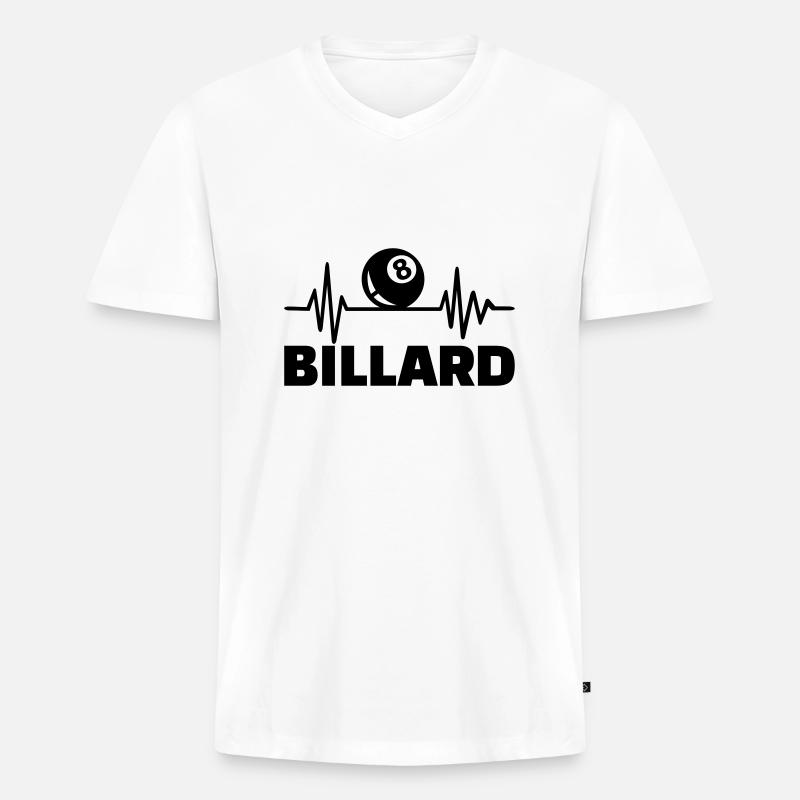 Billard - Männer Premium Bio T-Shirt mit V-Ausschnitt - Weiß