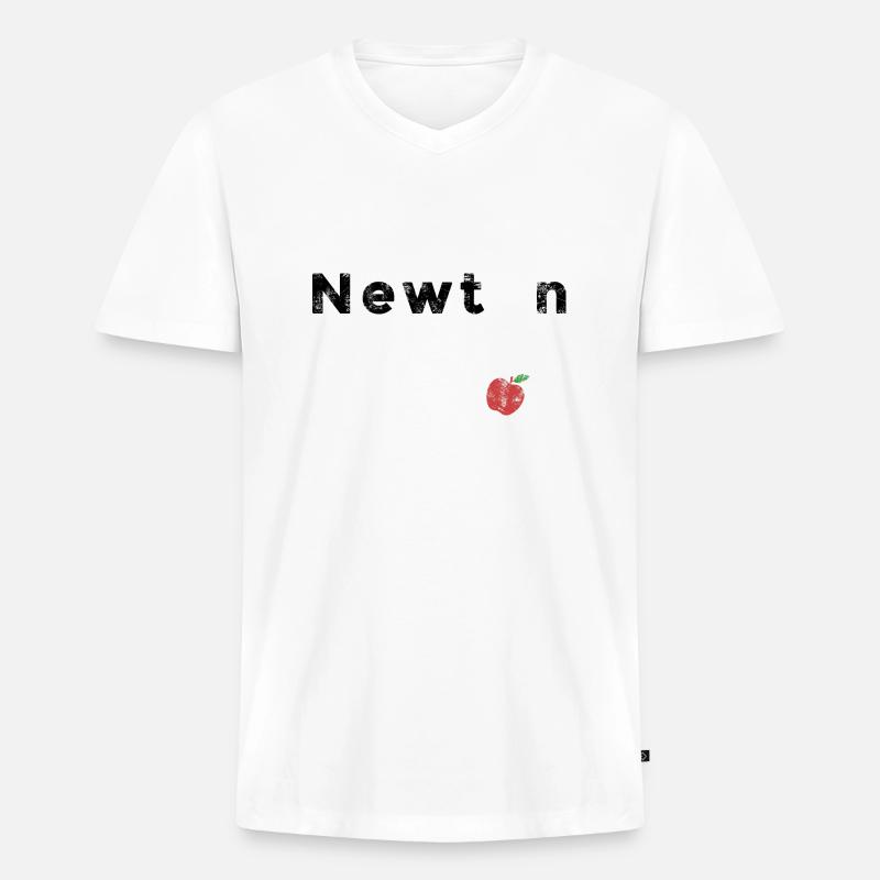 Isaac Newton - Männer Premium Bio T-Shirt mit V-Ausschnitt - Weiß