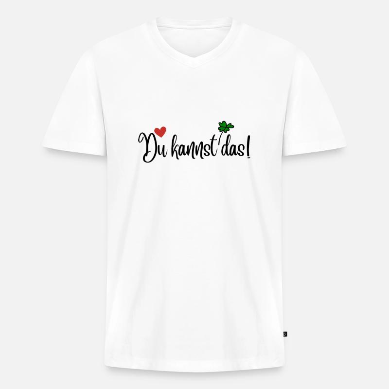 Du kannst das! - Männer Premium Bio T-Shirt mit V-Ausschnitt - Weiß
