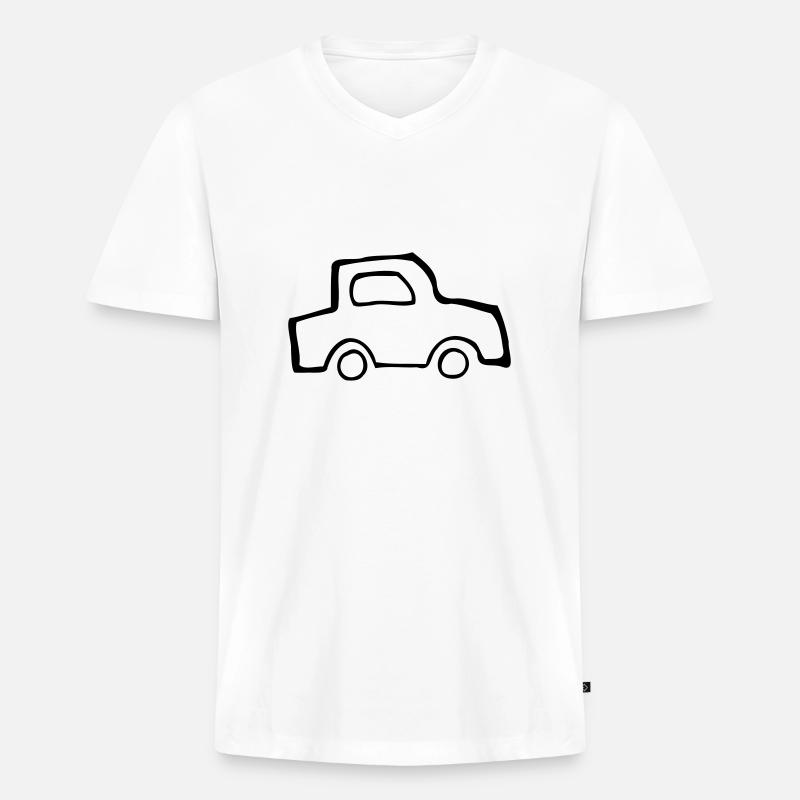 Auto - Männer Premium Bio T-Shirt mit V-Ausschnitt - Weiß