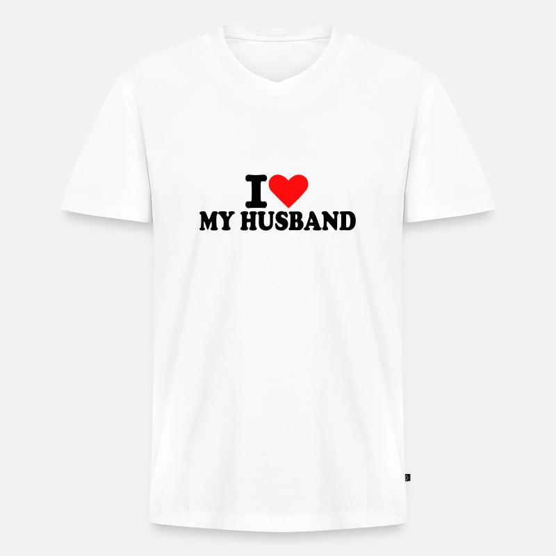 Ehemann - Männer Premium Bio T-Shirt mit V-Ausschnitt - Weiß