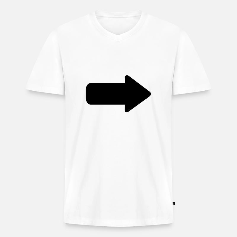 Pfeil - Männer Premium Bio T-Shirt mit V-Ausschnitt - Weiß