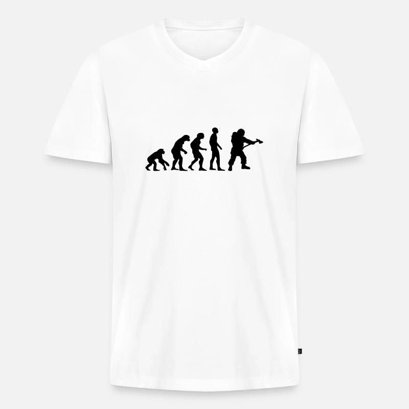 firefighter evolution - Men's Premium Organic T-shirt with V-neck - white