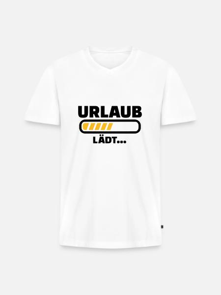 Urlaub - Männer Premium Bio T-Shirt mit V-Ausschnitt - Weiß