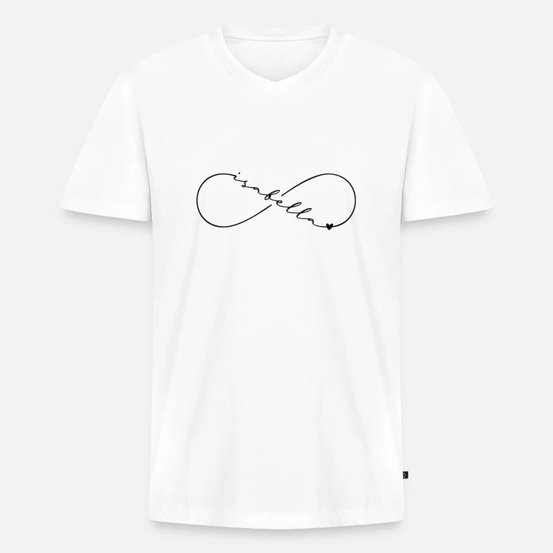 Isabella Name Infinitysymbol - Männer Premium Bio T-Shirt mit V-Ausschnitt - Weiß