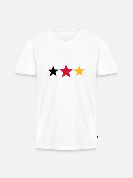 Deutschland - Männer Premium Bio T-Shirt mit V-Ausschnitt - Weiß