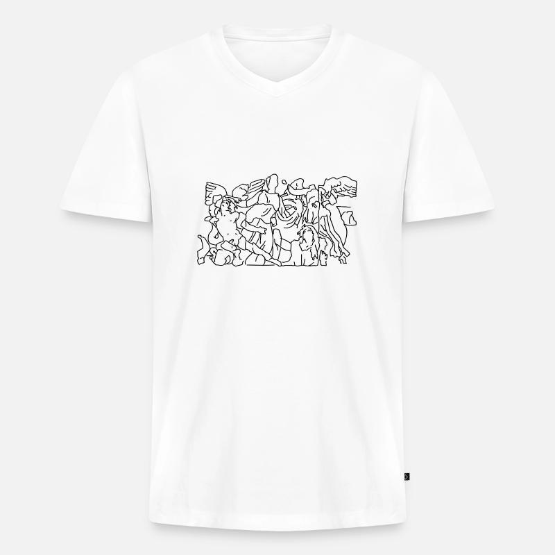 Pergamonaltar Berlin - Männer Premium Bio T-Shirt mit V-Ausschnitt - Weiß