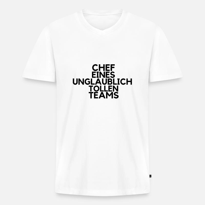 chef tshirt - Männer Premium Bio T-Shirt mit V-Ausschnitt - Weiß