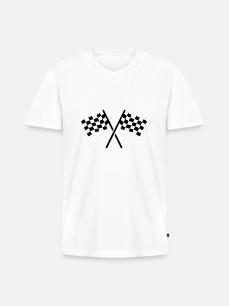 Ziel - Männer Premium Bio T-Shirt mit V-Ausschnitt - Weiß