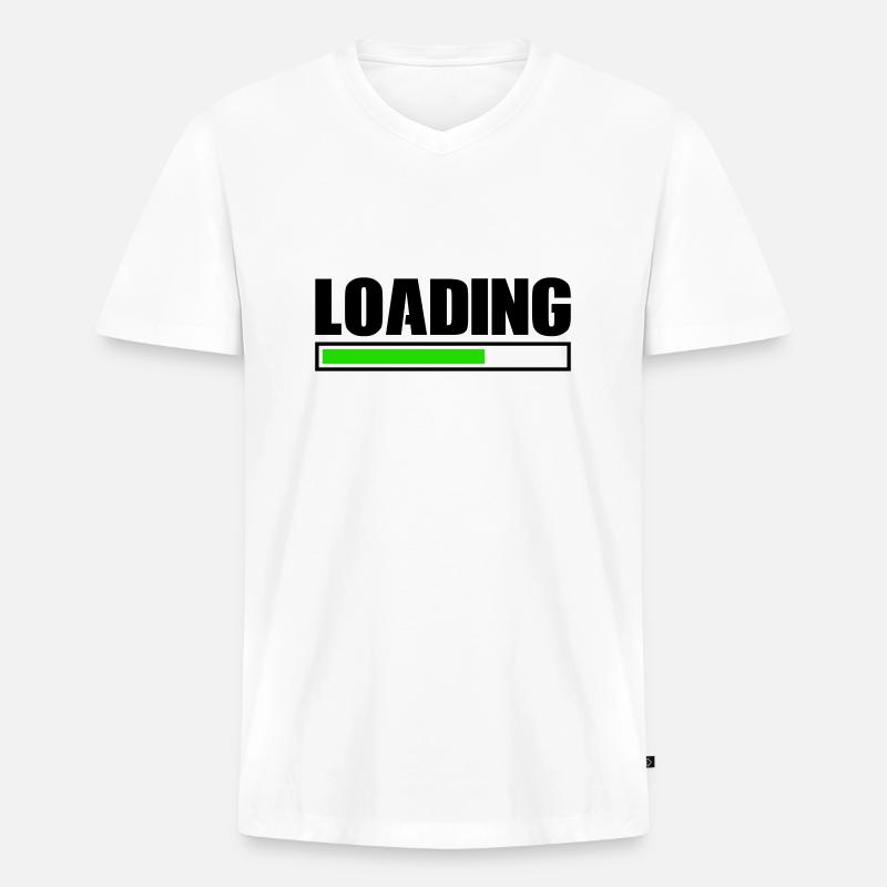 loading - Männer Premium Bio T-Shirt mit V-Ausschnitt - Weiß