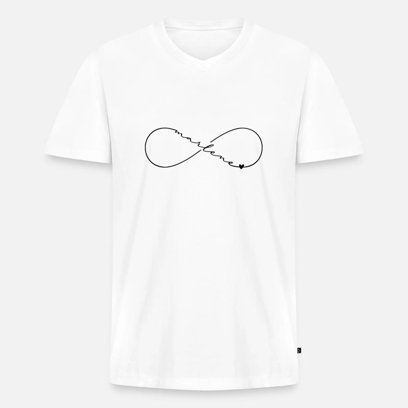 Marlene Name Infinitysymbol - Männer Premium Bio T-Shirt mit V-Ausschnitt - Weiß