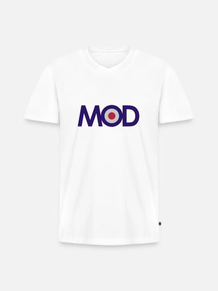 Mod - Männer Premium Bio T-Shirt mit V-Ausschnitt - Weiß