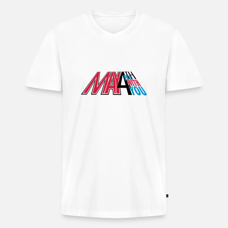 may4th_vec_3 de - Männer Premium Bio T-Shirt mit V-Ausschnitt - Weiß