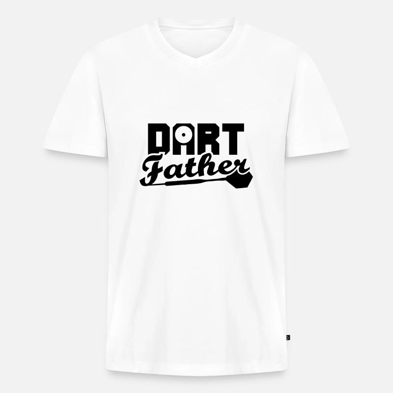 DART Father - Männer Premium Bio T-Shirt mit V-Ausschnitt - Weiß