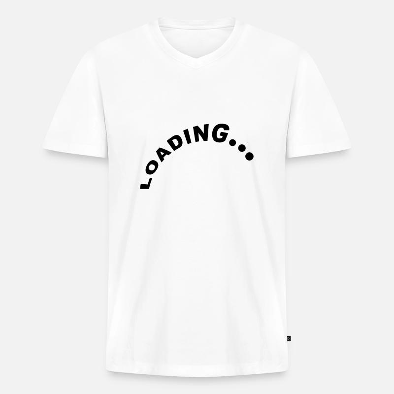 Loading Design - Männer Premium Bio T-Shirt mit V-Ausschnitt - Weiß
