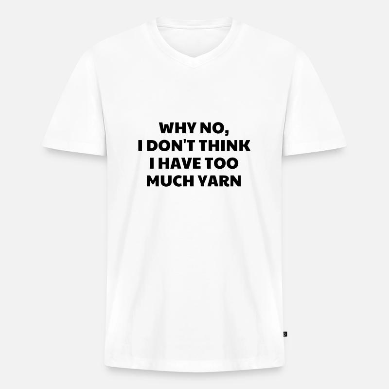 Stricken / stricker / Sticken / mode - Männer Premium Bio T-Shirt mit V-Ausschnitt - Weiß