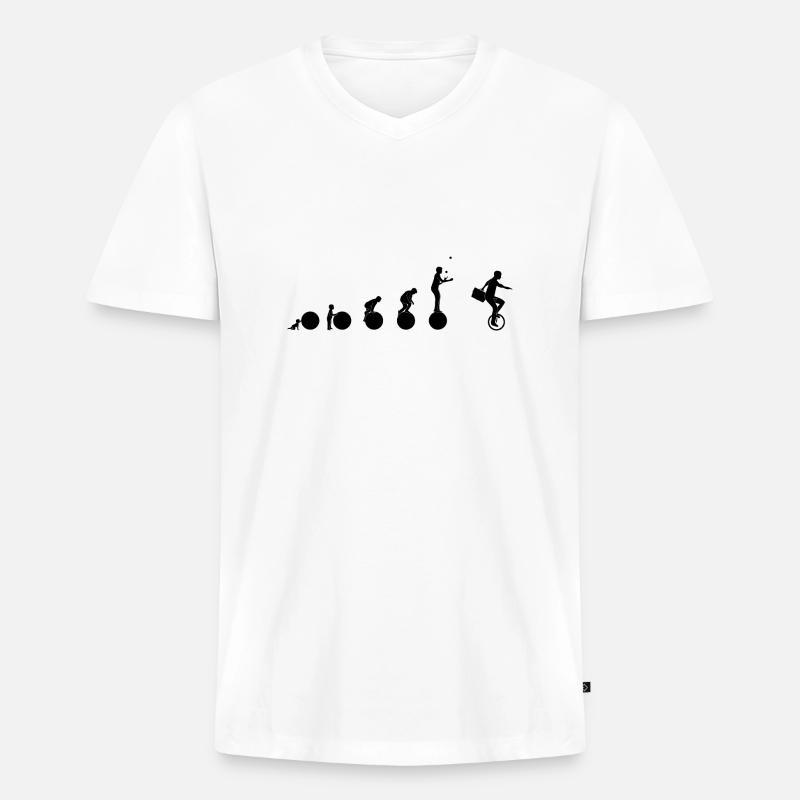 Zirkus evolution Man - Männer Premium Bio T-Shirt mit V-Ausschnitt - Weiß