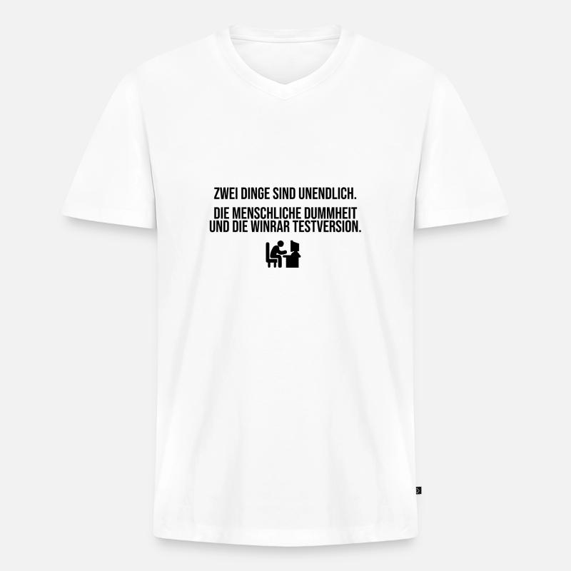 Die WinRAR Testversion - Männer Premium Bio T-Shirt mit V-Ausschnitt - Weiß