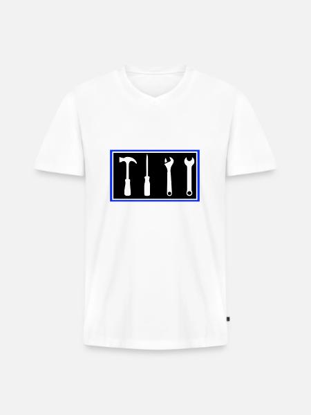 tool - Men's Premium Organic T-shirt with V-neck - white