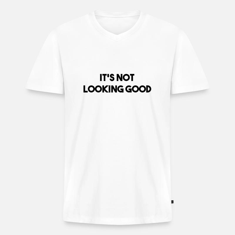 ES SIEHT NICHT GUT AUS - Männer Premium Bio T-Shirt mit V-Ausschnitt - Weiß