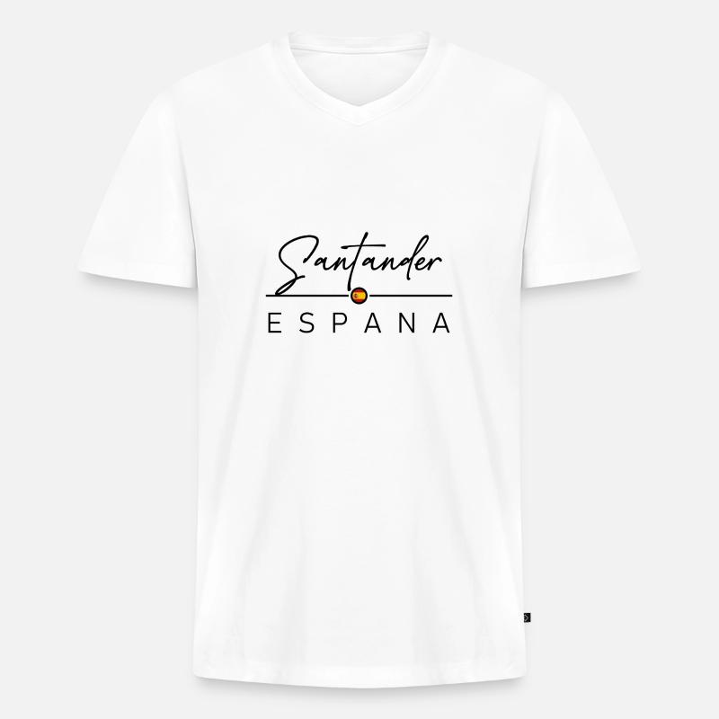 Spain - Santander - Spanien - Espana - Männer Premium Bio T-Shirt mit V-Ausschnitt - Weiß
