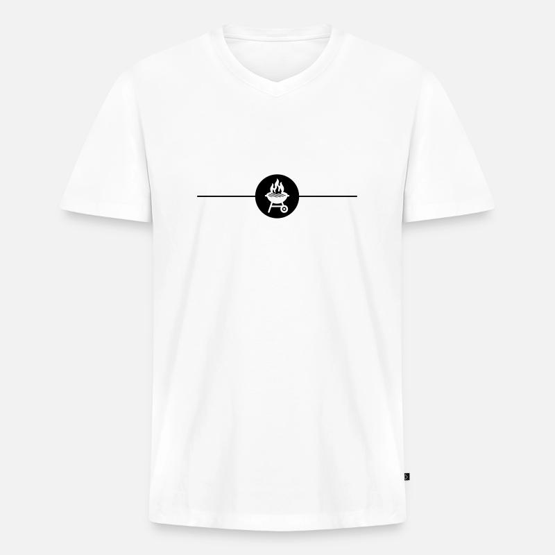 Grill Symbol Grilling Line - Men's Premium Organic T-shirt with V-neck - white